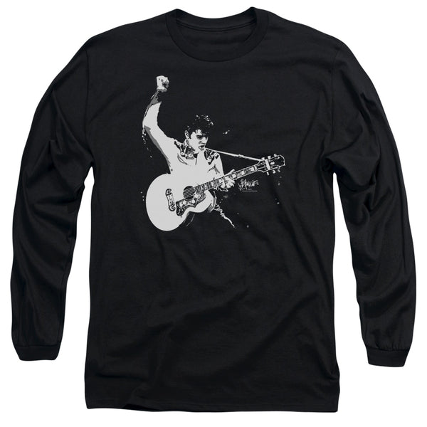 Elvis Presley - Black&White Guitarman Adult Long Sleeve