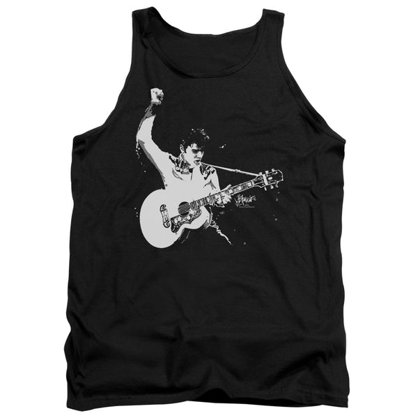 Elvis Presley - Black&White Guitarman Adult Tank Top