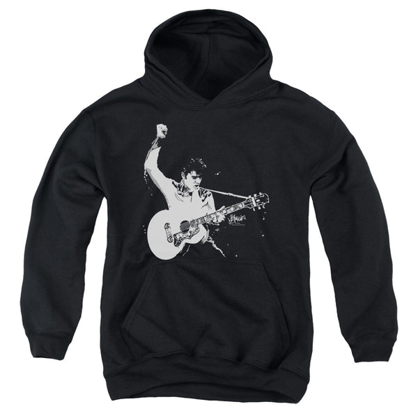 Elvis Presley - Black&White Guitarman Youth Hooded Sweatshirt