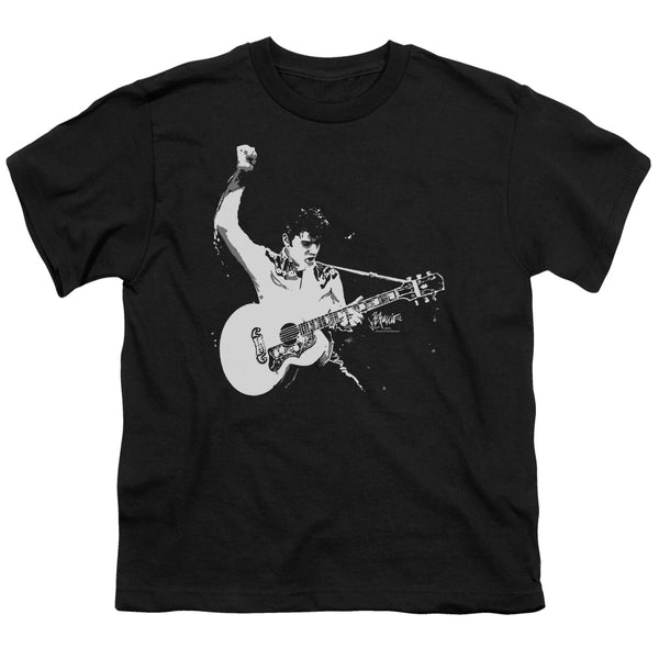 Elvis Presley - Black&White Guitarman Youth Short Sleeve
