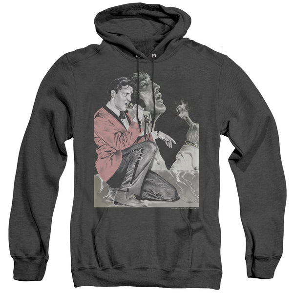 Elvis Presley - Rock N Roll Smoke Adult Heather Hoodie