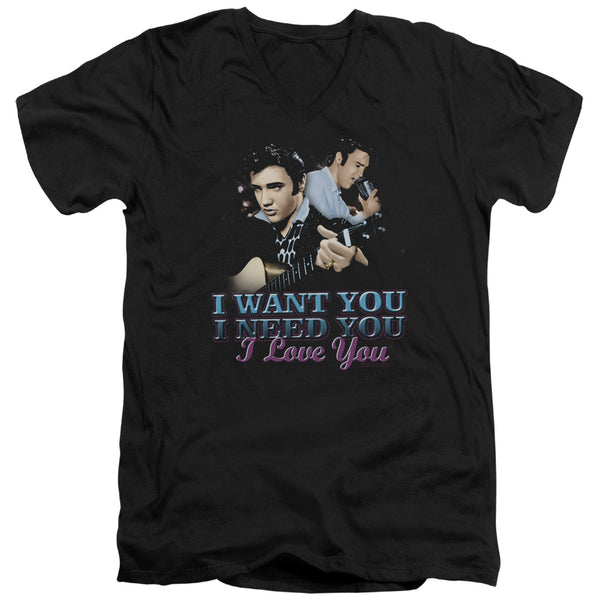 Elvis Presley - I Want You Adult Slim Fit V Neck Cotton