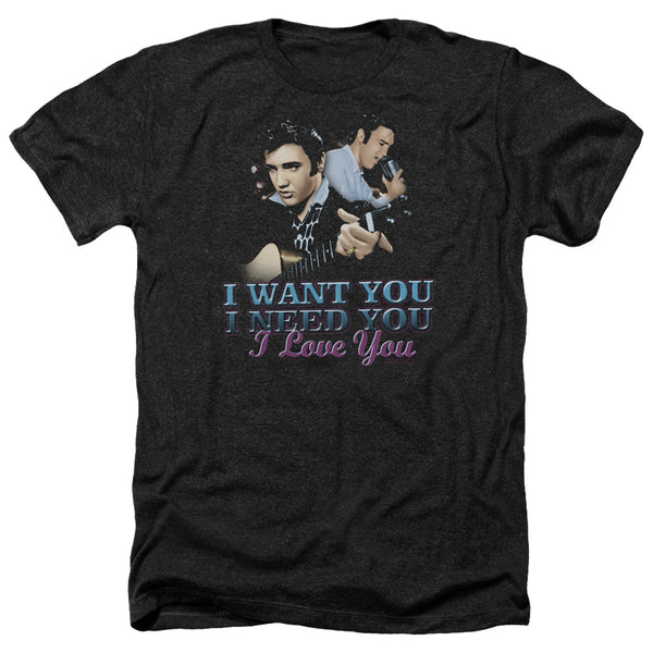 Elvis Presley - I Want You Adult Regular Fit Heather Short Sleeve
