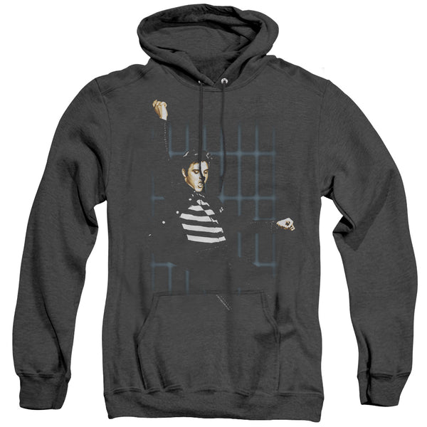 Elvis Presley - Blue Bars Adult Heather Hoodie