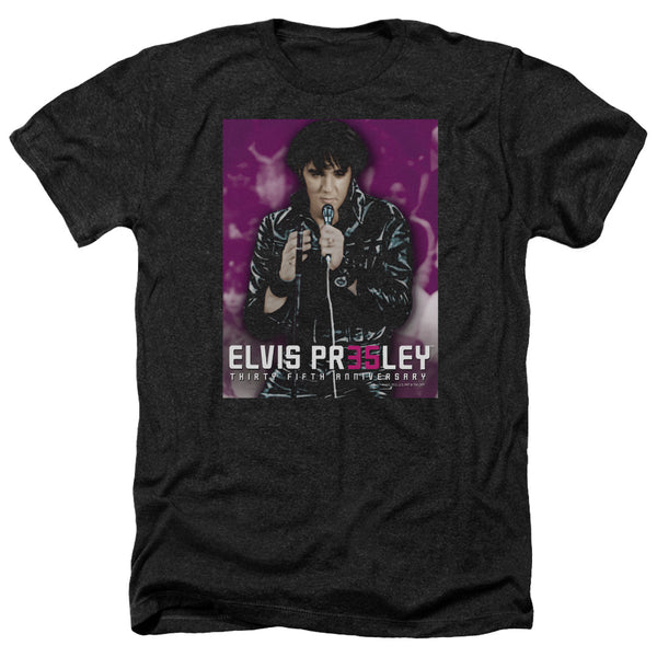 Elvis Presley - 35 Leather Adult Regular Fit Heather Short Sleeve