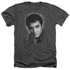 Elvis Presley - Grey Portrait Adult Regular Fit Heather Short Sleeve