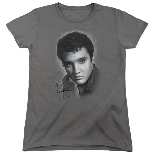 Elvis Presley - Grey Portrait Women's Short Sleeve