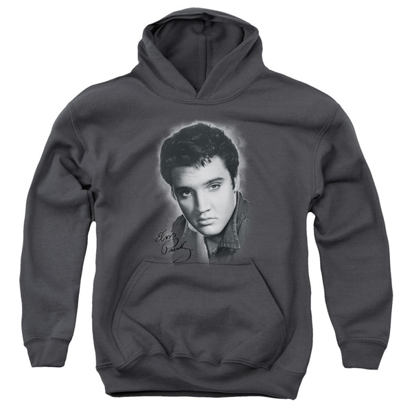 Elvis Presley - Grey Portrait Youth Hooded Sweatshirt