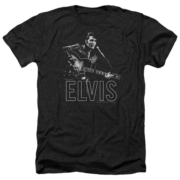Elvis Presley - Guitar In Hand Adult Regular Fit Heather Short Sleeve