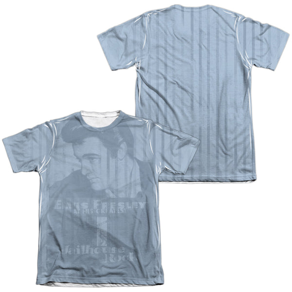 Elvis Presley - Jailhouse Poster All Over Adult Regular Fit Short Sleeve 65 - 35 Poly - Cotton
