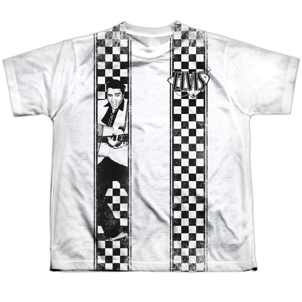 Elvis Presley - Checkered Bowling Shirt Youth Short Sleeve 100% Poly