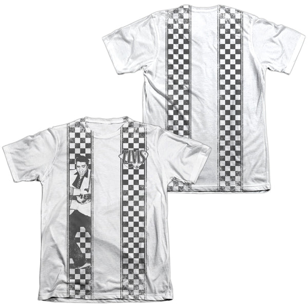 Elvis Presley - Checkered Bowling Shirt Adult Regular Fit Short Sleeve 65 - 35 Poly - Cotton