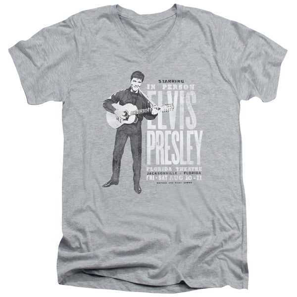 Elvis Presley - In Person Adult Slim Fit V Neck Cotton