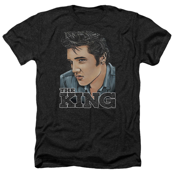 Elvis Presley - Graphic King Adult Regular Fit Heather Short Sleeve