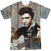Elvis Presley - Woodgrain Adult Regular Fit Short Sleeve 100% Poly