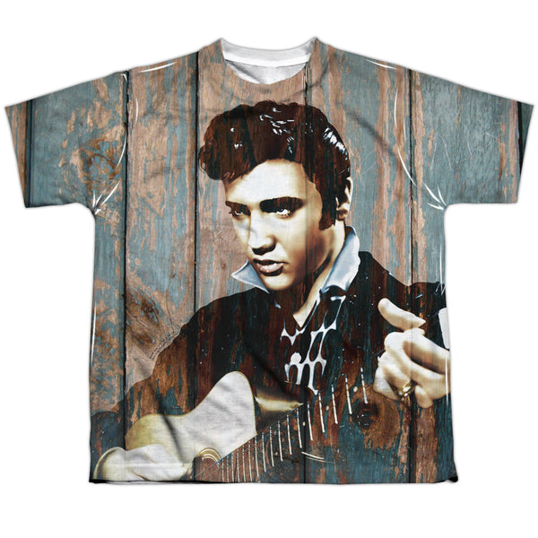 Elvis Presley - Woodgrain Youth Short Sleeve 100% Poly