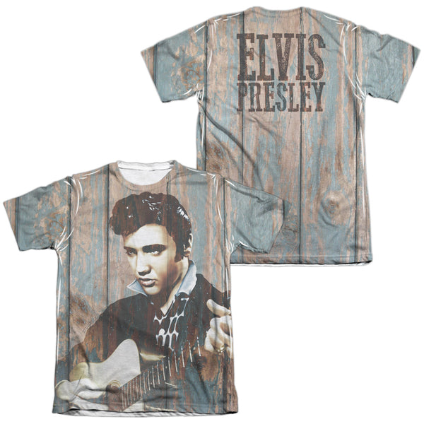 Elvis Presley - Woodgrain (Front - Back Print) Adult Regular Fit Short Sleeve 65 - 35 Poly - Cotton