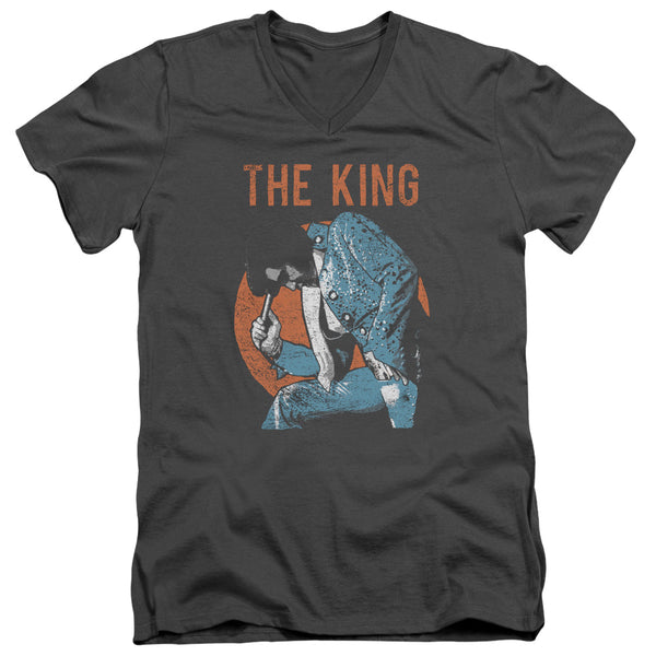 Elvis Presley - Mic In Hand Adult Slim Fit V Neck Cotton