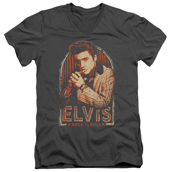 Elvis Presley - Stripes Adult Slim Fit V Neck Cotton