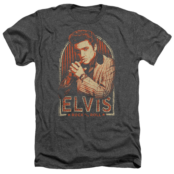 Elvis Presley - Stripes Adult Regular Fit Heather Short Sleeve