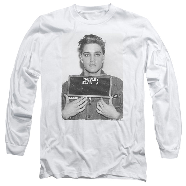 Elvis Presley - Army Mug Shot Adult Long Sleeve