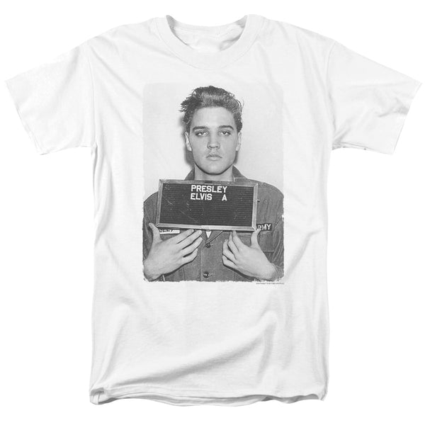 Elvis Presley - Army Mug Shot Adult Regular Fit Short Sleeve