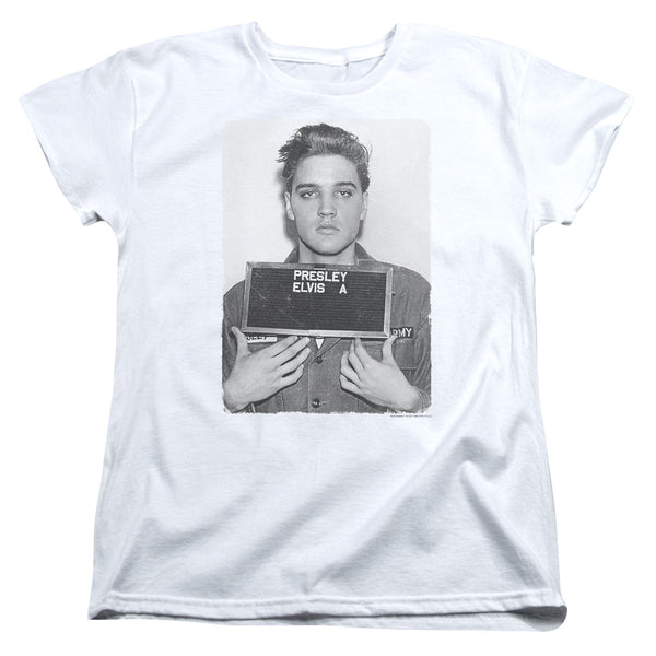 Elvis Presley - Army Mug Shot Women's Short Sleeve