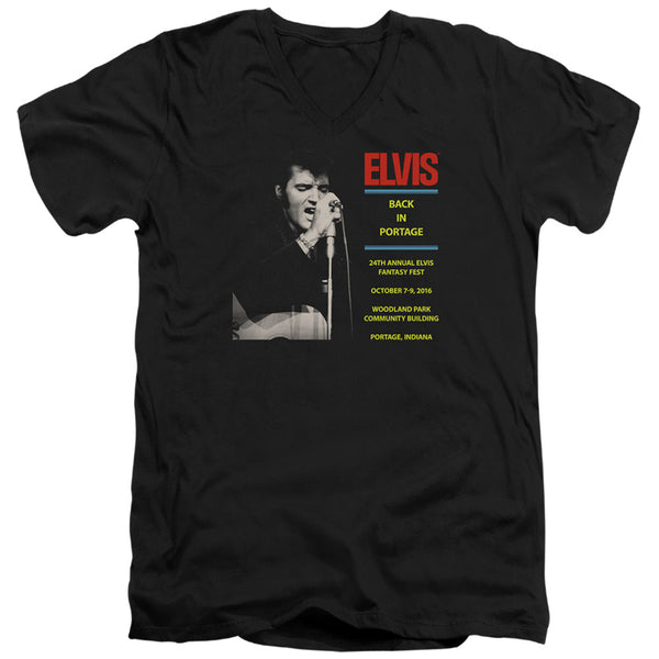 Elvis Presley - Back In Portage Adult Slim Fit V Neck Cotton