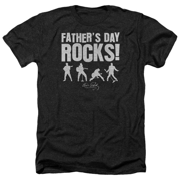 Elvis Presley - Fathers Day Rocks Adult Regular Fit Heather Short Sleeve