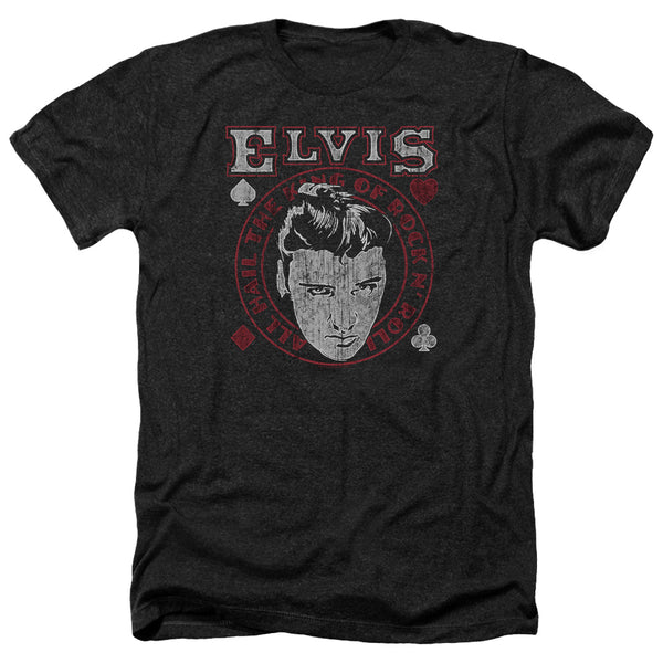 Elvis Presley - Hail The King Adult Regular Fit Heather Short Sleeve