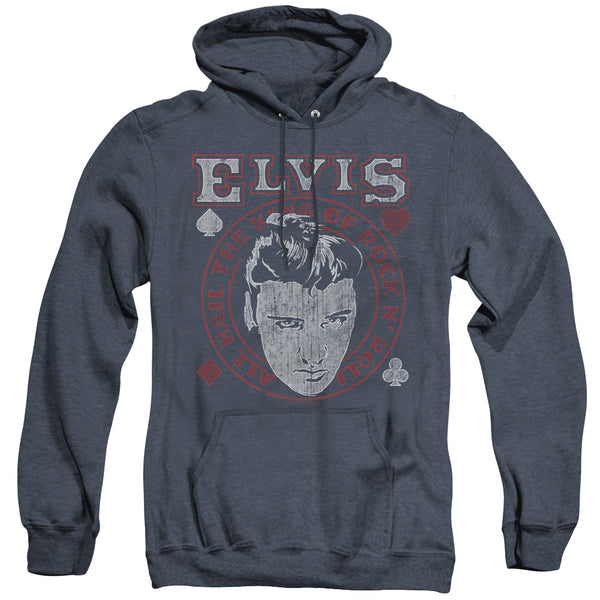 Elvis Presley - Hail The King Adult Heather Hoodie