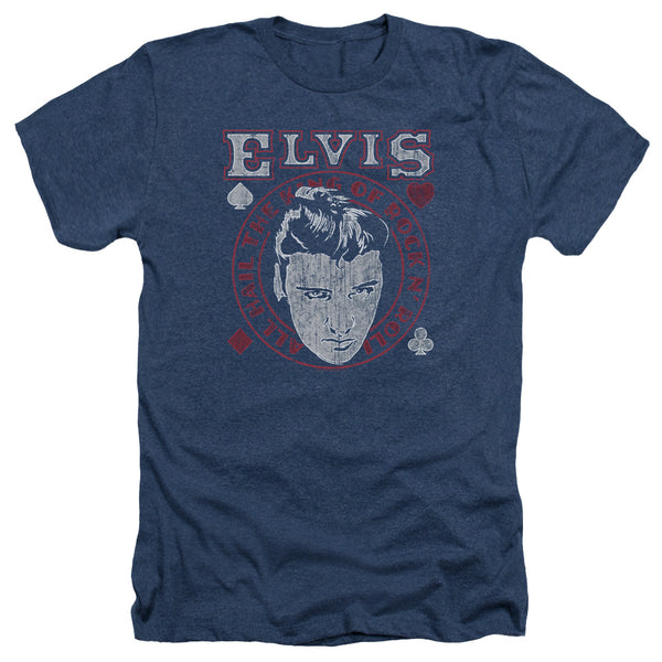Elvis Presley - Hail The King Adult Regular Fit Heather Short Sleeve