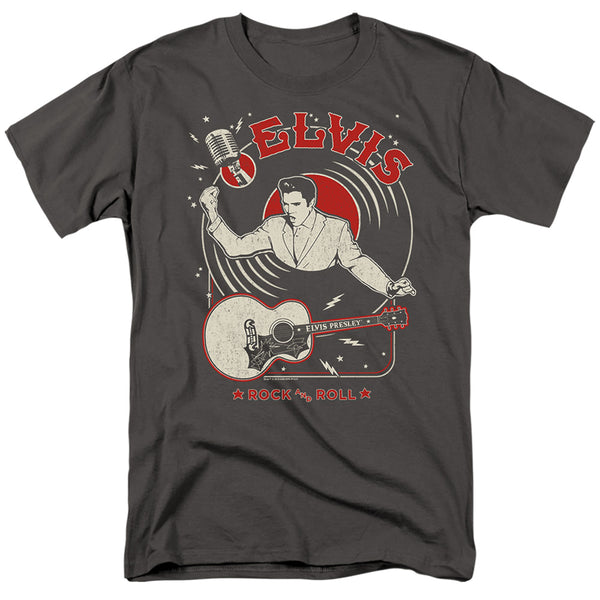 Elvis Presley - Rock And Roll Record Adult Regular Fit Short Sleeve