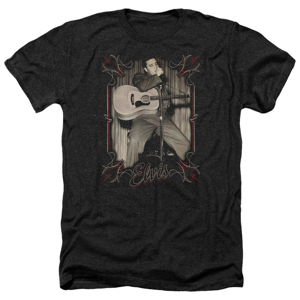 Elvis Presley - Elvis Pinstripes Adult Regular Fit Heather Short Sleeve