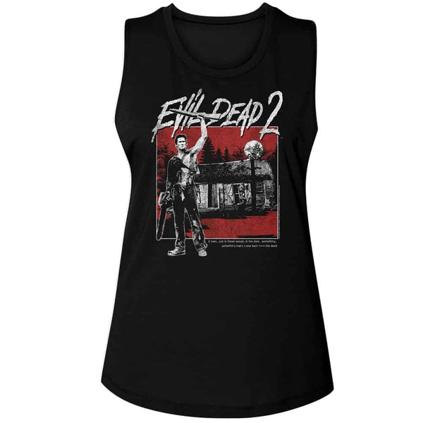 Evil Dead Cabin Square-Ladies Muscle Tank