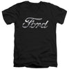 Ford - Chrome Ford Logo Adult Slim Fit V Neck Cotton