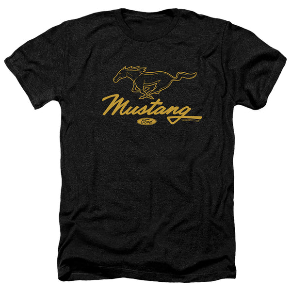 Ford Mustang - Pony Script Adult Regular Fit Heather Short Sleeve