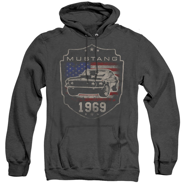 Ford - Mustang 1969 Flag Adult Heather Hoodie