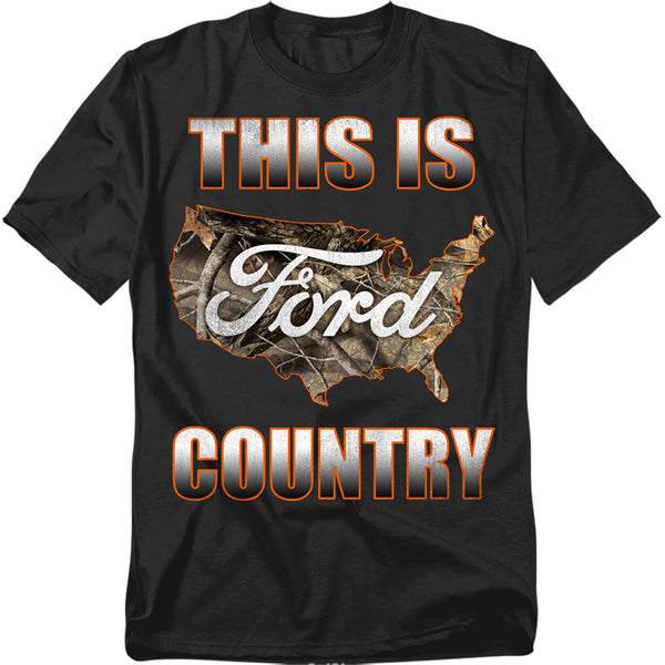 Ford - Go Further Orange Camo Adult Regular Fit Short Sleeve