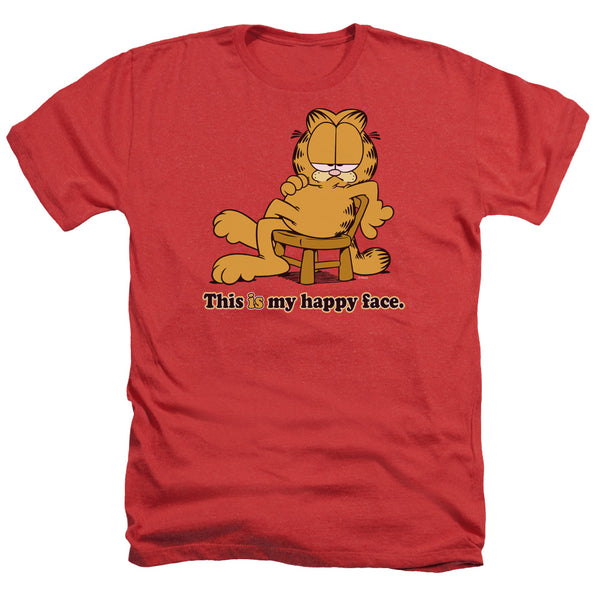 Garfield - Happy Face Adult Regular Fit Heather Short Sleeve