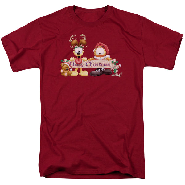 Garfield - Christmas Banner Adult Regular Fit Short Sleeve