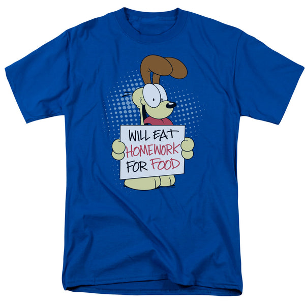 Garfield - Will Eat Homework Adult Regular Fit Short Sleeve