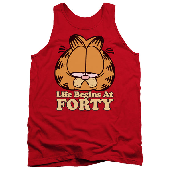 Garfield - Life Begins At Forty Adult Tank Top