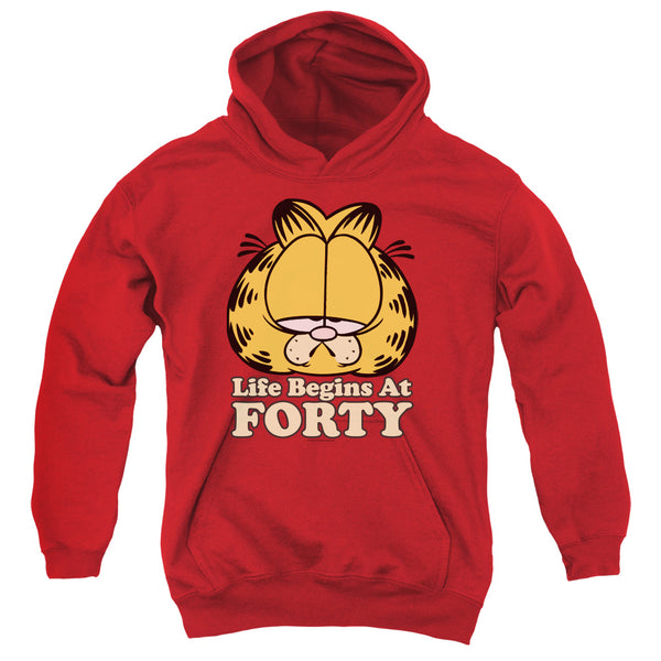 Garfield - Life Begins At Forty Youth Hooded Sweatshirt