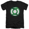 Green Lantern - Green Chrome Logo Adult Slim Fit V Neck Cotton