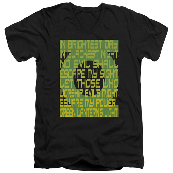 Green Lantern - Green Lantern Oath Adult Slim Fit V Neck Cotton