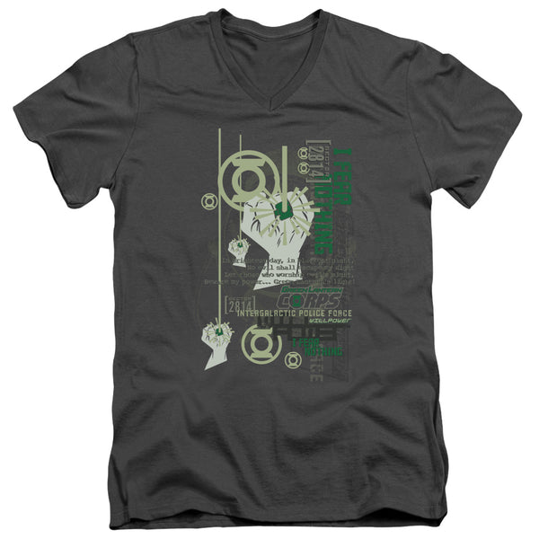 Green Lantern - Core Strength Adult Slim Fit V Neck Cotton