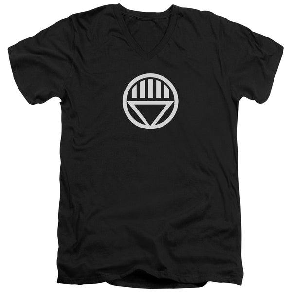 Green Lantern - Black Lantern Logo Adult Slim Fit V Neck Cotton