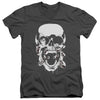 Green Lantern - Black Lantern Skull Adult Slim Fit V Neck Cotton