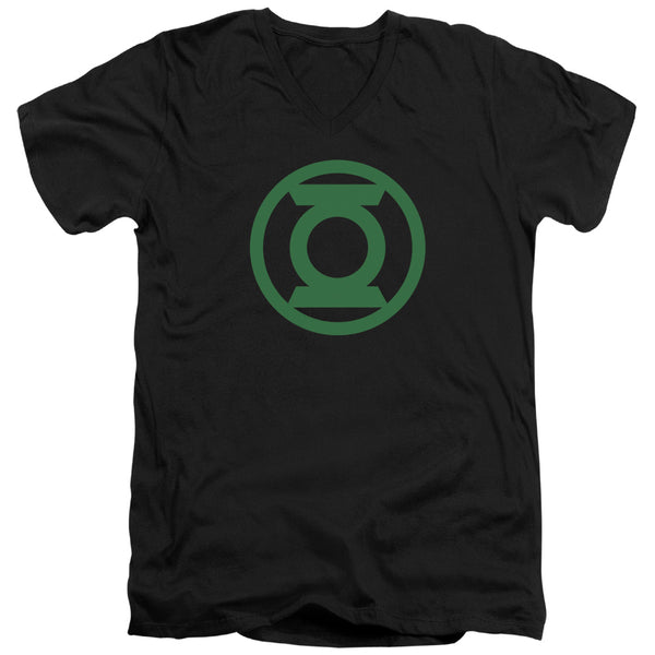Green Lantern - Green Emblem Adult Slim Fit V Neck Cotton